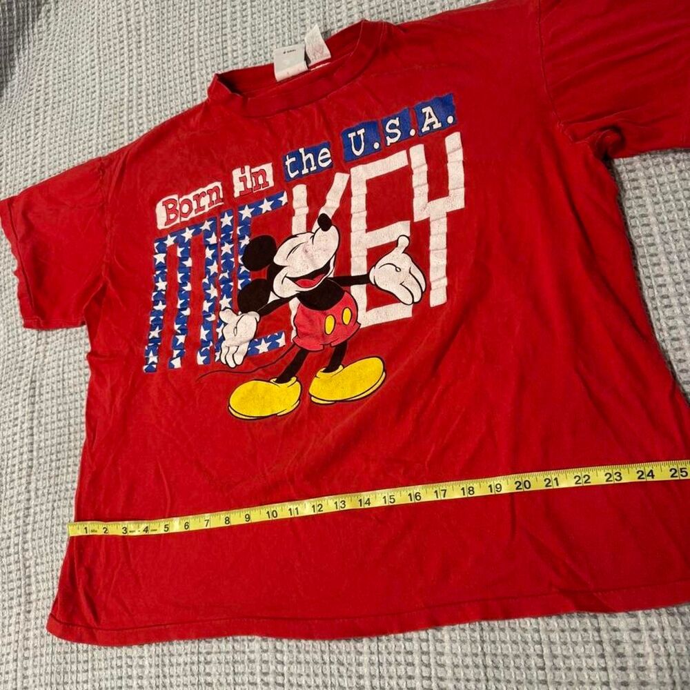 Vintage Disney Mickey In The USA Red T-Shirt
